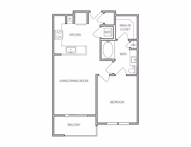 1 Bed • 1 Bath floor plan